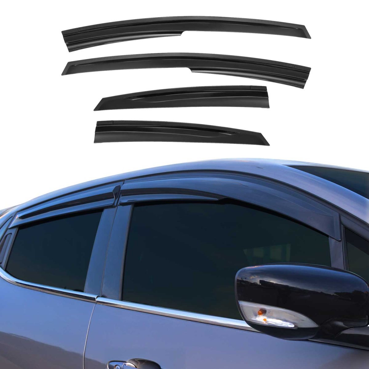 Toyota Prius Wind Deflector - Omac - Acrylic 4 Pcs - Black - '12-'15